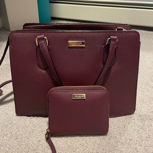 Authentic Kate spade bag with matching wallet